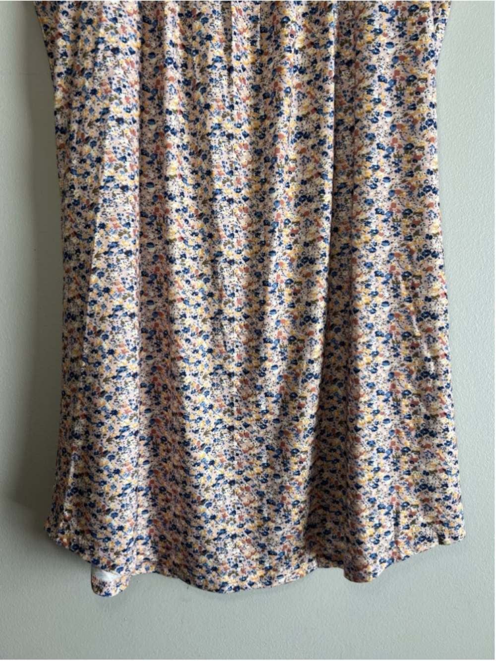 Wyobmus Square Neck Tank Top Sleeveless Dress Pleated Woman Size Medium Floral - Picture 5 of 11